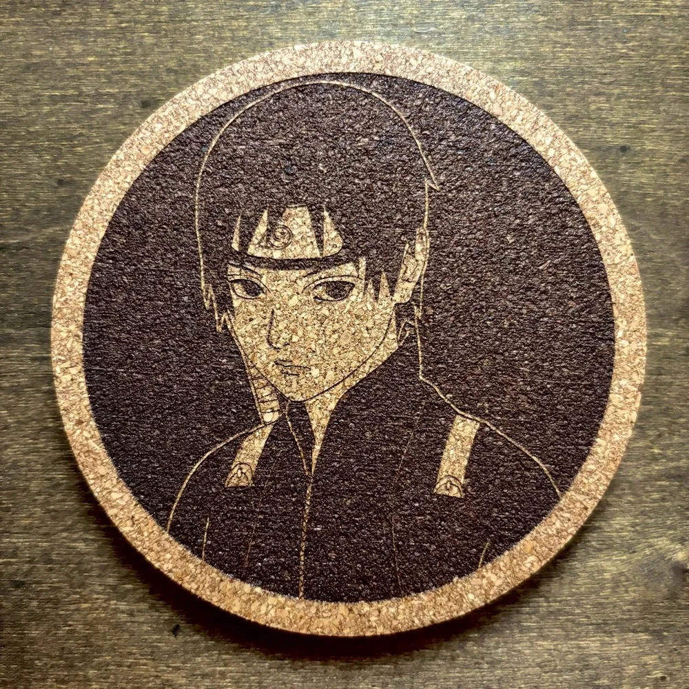 Naruto Sai Laser Engraved Cork Coaster